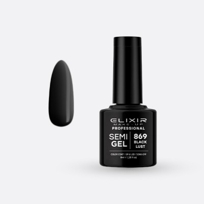 Elixir Semi Gel Ημιμόνιμο Βερνίκι 8ml – #869 (BLACK LUST)