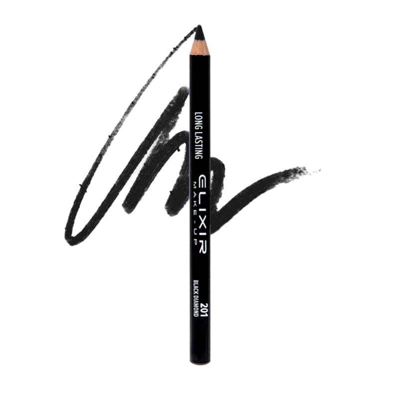 Elixir Ξύλινο Αδιάβροχο Μολύβι ματιών – #201 (Black Diamond)