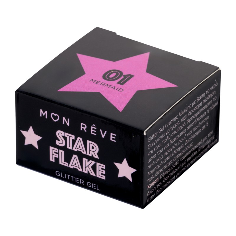 Mon Reve Starflake Glitter Gel - Gel Πολλαπλών Χρήσεων για Έντονη Λάμψη 4gr #01 MERMAID