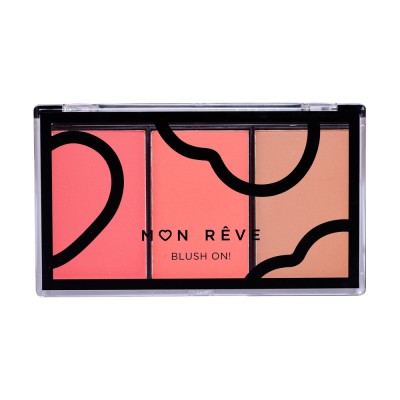Mon Reve Blush On! - Τριπλή Παλέτα Ρουζ 9.9gr #01 Peachy