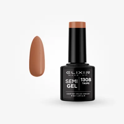 Elixir Semi Gel Ημιμόνιμο Βερνίκι 8ml – #1308 (TAUPE)