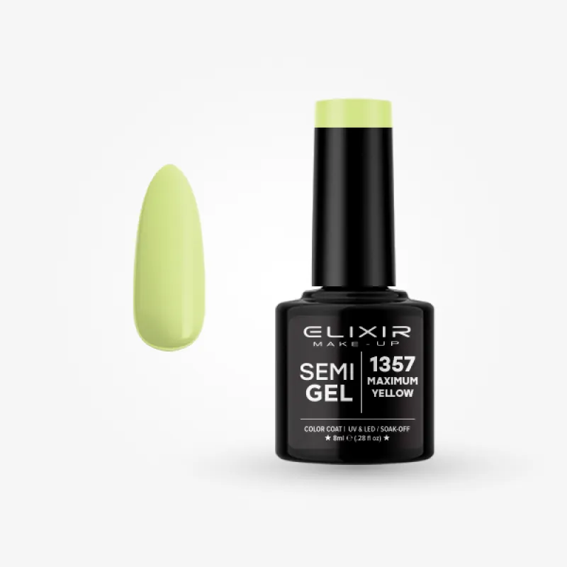Elixir Semi Gel Ημιμόνιμο Βερνίκι 8ml – #1357 (MAXIMUM YELLOW) Elixir Semi Gel Ημιμόνιμο Βερνίκι 8ml – #1357 (MAXIMUM YELLOW)