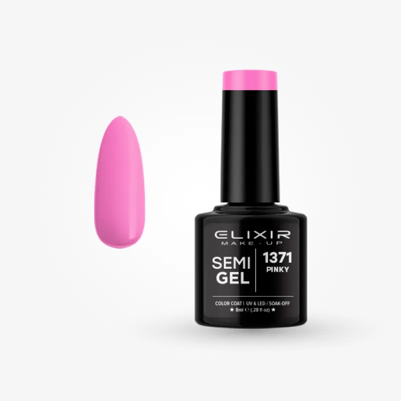 Elixir Semi Gel Ημιμόνιμο Βερνίκι 8ml – #1371 PINKY Elixir Semi Gel Ημιμόνιμο Βερνίκι 8ml – #1371 PINKY