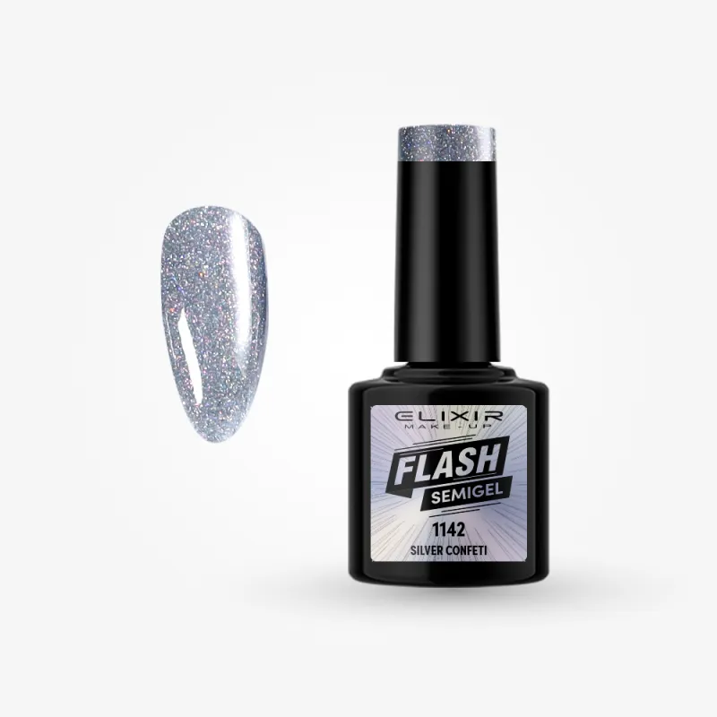 Elixir Semi Gel Ημιμόνιμο Βερνίκι FLASH 8ml – #1142 (SILVER CONFETI) Elixir Semi Gel Ημιμόνιμο Βερνίκι FLASH 8ml – #1142 (SILVER CONFETI)