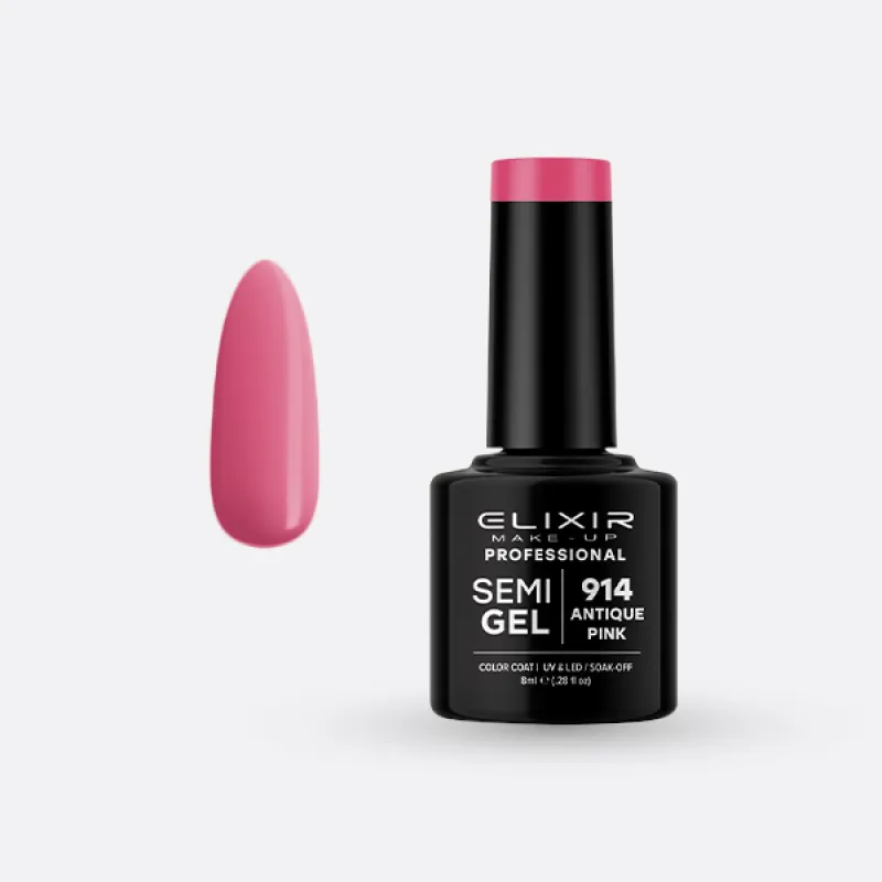 Elixir Semi Gel Ημιμόνιμο Βερνίκι 8ml – #914 (ANTIQUE PINK) Elixir Semi Gel Ημιμόνιμο Βερνίκι 8ml – #914 (ANTIQUE PINK)