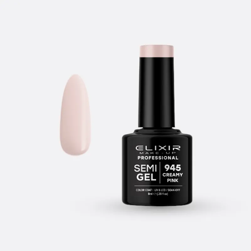 Elixir Semi Gel Ημιμόνιμο Βερνίκι 8ml – #945 (CREAMY PINK) Elixir Semi Gel Ημιμόνιμο Βερνίκι 8ml – #945 (CREAMY PINK)