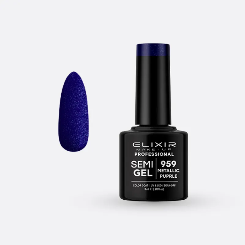 Elixir Semi Gel Ημιμόνιμο Βερνίκι 8ml – #959 (METALLIC PURPLE) Elixir Semi Gel Ημιμόνιμο Βερνίκι 8ml – #959 (METALLIC PURPLE)