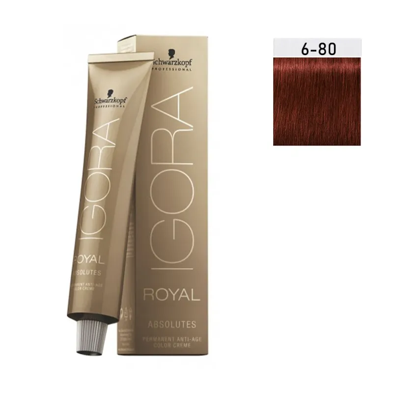 Schwarzkopf Igora Royal Absolutes 60ml #6-80 (Ξανθό Σκούρο Κόκκινο Φυσικό)