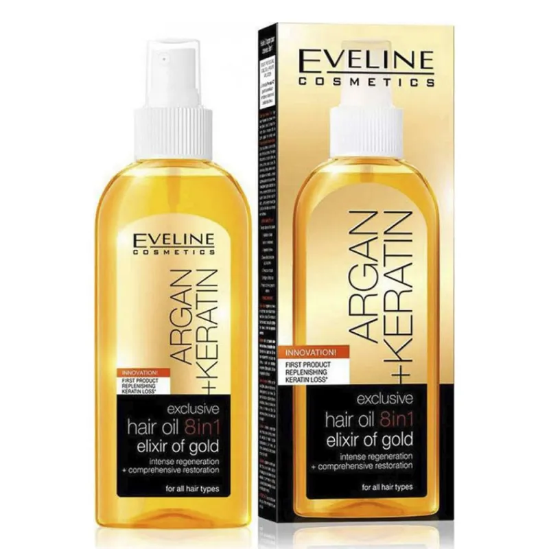 EVELINE Exclusive Argan Keratin Hair Oil 8 In 1 150ml EVELINE Exclusive Argan Keratin Hair Oil 8 In 1 150ml