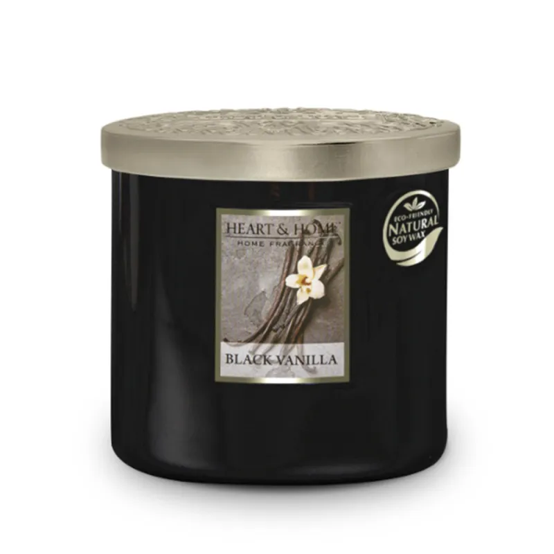 Heart and Home Αρωματικό Κερί με Διπλό Φυτίλι 40h 230gr #Μαύρη Βανίλια Heart and Home Αρωματικό Κερί με Διπλό Φυτίλι 40h 230gr #Μαύρη Βανίλια