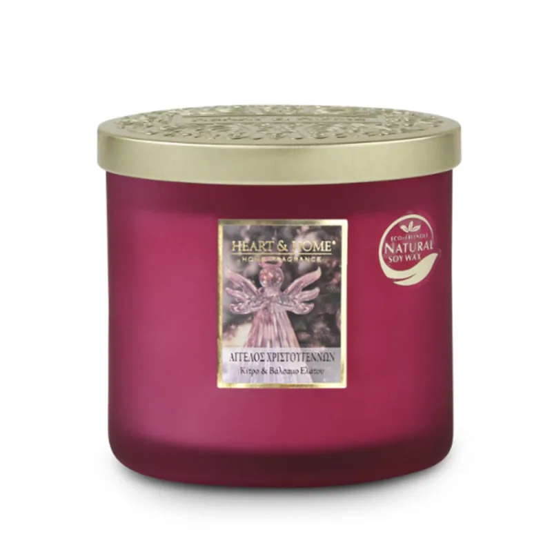 Heart and Home Αρωματικό Κερί με Διπλό Φυτίλι 40h 230gr #Άγγελος Χριστουγέννων Heart and Home Αρωματικό Κερί με Διπλό Φυτίλι 40h 230gr #Άγγελος Χριστουγέννων