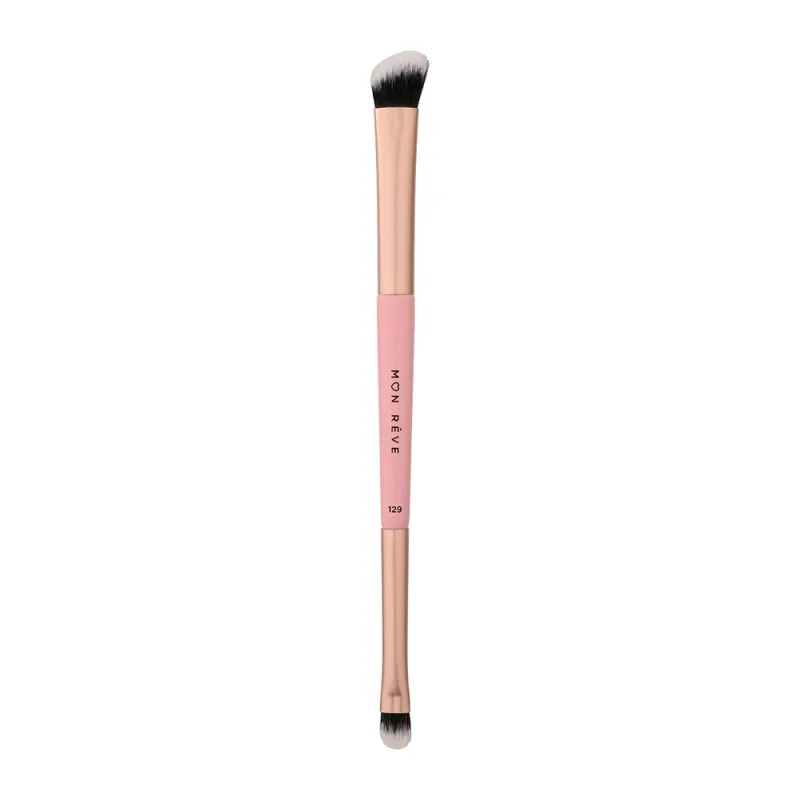 Mon Reve Double Sleek Eyeshadow Brush - Διπλό Λεπτό Πινέλο Σκιών 2-σε-1 #129