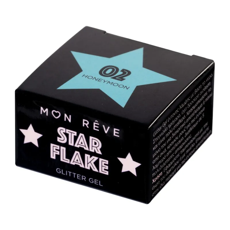 Mon Reve Starflake Glitter Gel - Gel Πολλαπλών Χρήσεων για Έντονη Λάμψη 4gr #02 HONEYMOON