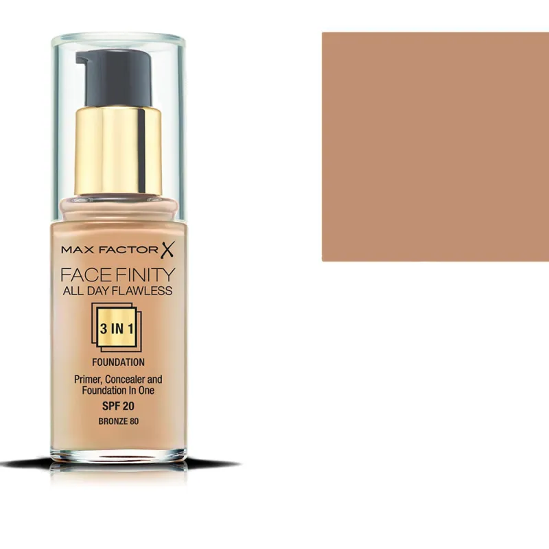 Max Factor Facefinity 3 in 1 Foundation SPF20 30ml (80 Bronze) Max Factor Facefinity 3 in 1 Foundation SPF20 30ml (80 Bronze)