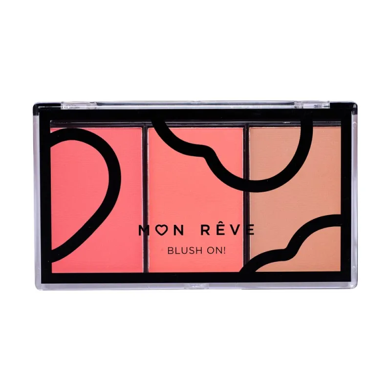 Mon Reve Blush On! - Τριπλή Παλέτα Ρουζ 9.9gr #01 Peachy