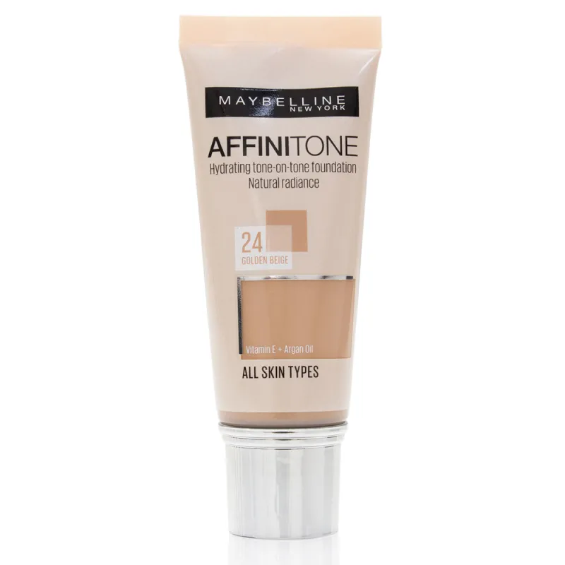 Maybelline Affinitone Foundation 30ml - Ενυδατικό Foundation για Τέλεια Κάλυψη #24 Golden Beige