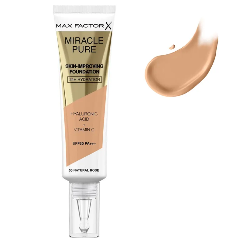 Max Factor Miracle Miracle Pure SPF30 Skin Improving Foundation 30ml - 050 Natural Rose Max Factor Miracle Miracle Pure SPF30 Skin Improving Foundation 30ml - 050 Natural Rose