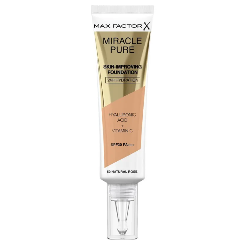 Max Factor Miracle Miracle Pure SPF30 Skin Improving Foundation 30ml - 050 Natural Rose Max Factor Miracle Miracle Pure SPF30 Skin Improving Foundation 30ml - 050 Natural Rose