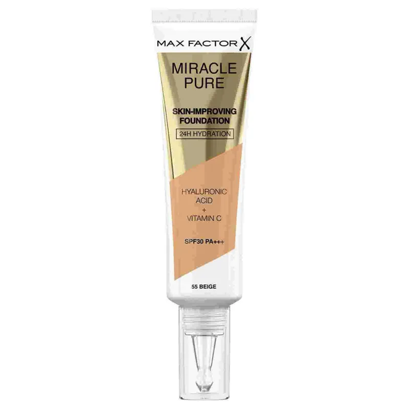 Max Factor Miracle Miracle Pure SPF30 Skin Improving Foundation 30ml - 055 Beige Max Factor Miracle Miracle Pure SPF30 Skin Improving Foundation 30ml - 055 Beige