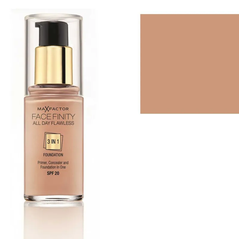Max Factor Facefinity 3 in 1 Foundation SPF20 30ml (77 Soft Honey) Max Factor Facefinity 3 in 1 Foundation SPF20 30ml (77 Soft Honey)