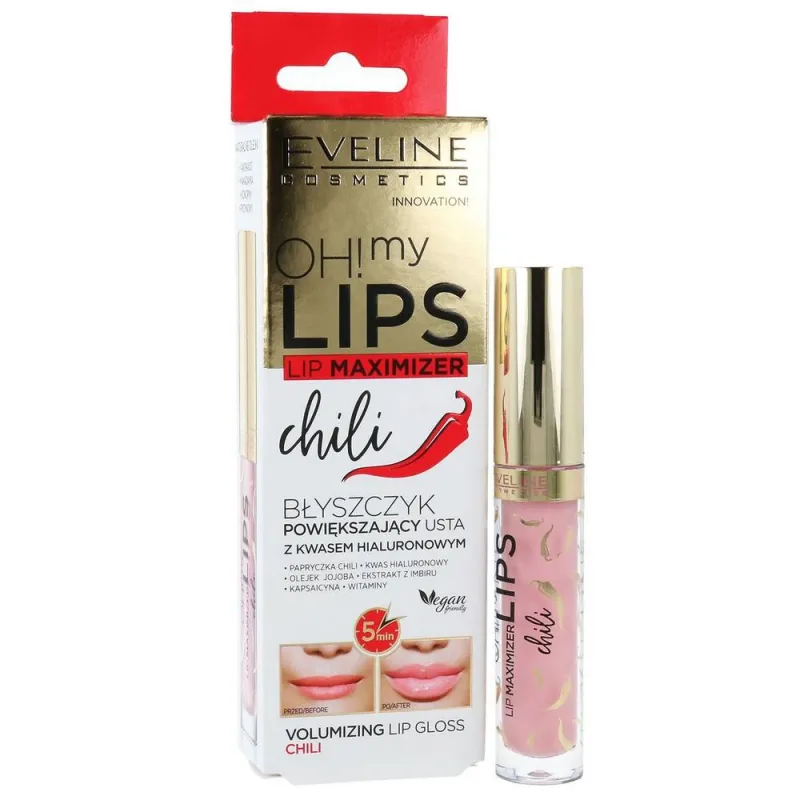 Eveline Lip Maximizer Lipgloss Ηyaluron & Chili 4.5ml Eveline Lip Maximizer Lipgloss Ηyaluron & Chili 4.5ml