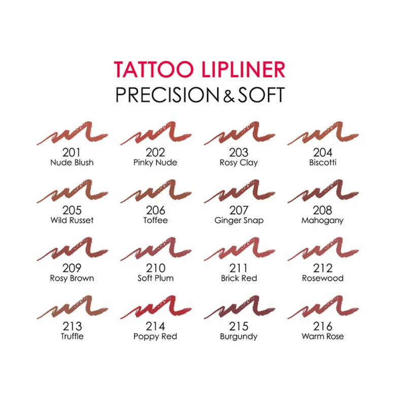 Golden Rose Tattoo Lipliner Precision & Soft - Ανεξίτηλο Μολύβι Χειλιών – #207 GINGER SNAP