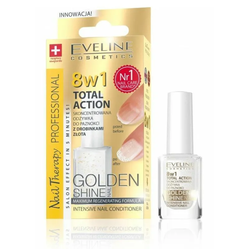 Eveline Nail Therapy - 8in1 Total Action Golden Shine 12ml Eveline Nail Therapy - 8in1 Total Action Golden Shine 12ml