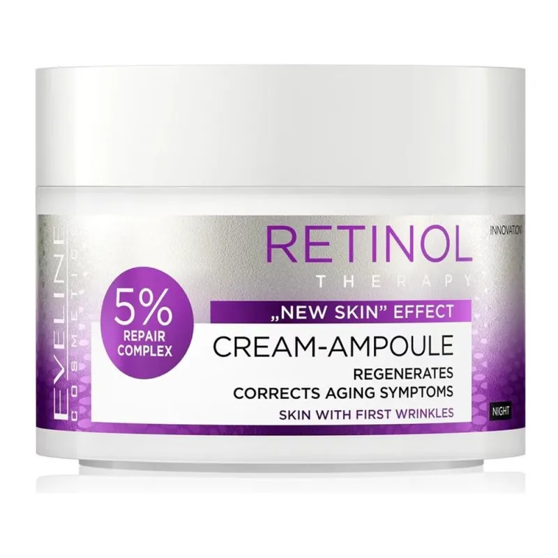 Eveline Retinol Therapy 5% Cream-Ampoule 50ml - Αναπλαστική Κρέμα-Αμπούλα Νυκτός για Επιδερμίδες με τις Πρώτες Ρυτίδες