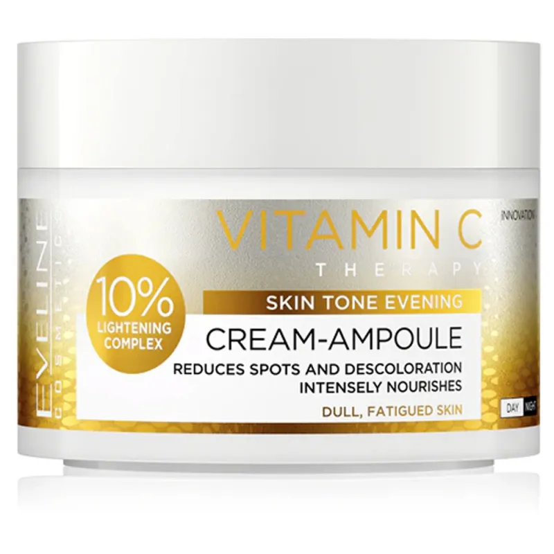 Eveline Vitamin C Therapy 10% Cream-Ampoule 50ml - Κρέμα-Αμπούλα Προσώπου με Βιταμίνη C για Λάμψη (Για Θαμπές / Κουρασμένες Επιδερμίδες)