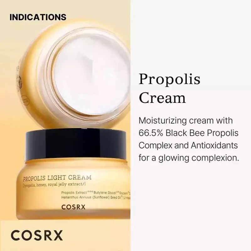 COSRX Full Fit Propolis Light Cream 65ml - Ενυδατική Κρέμα Προσώπου για Λάμψη & Ανάπλαση