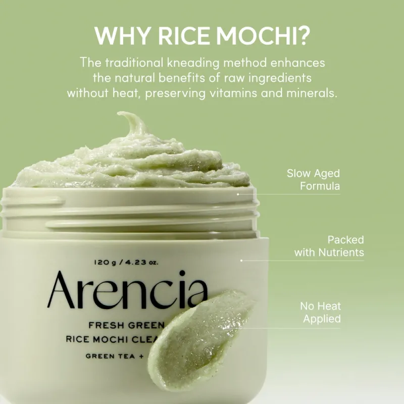 Arencia Fresh Green Rice Mochi Cleanser 120g – Καθαριστικό Προσώπου με Ρύζι για Λιπαρή, Ακνεϊκή & Συμφορημένη Επιδερμίδα