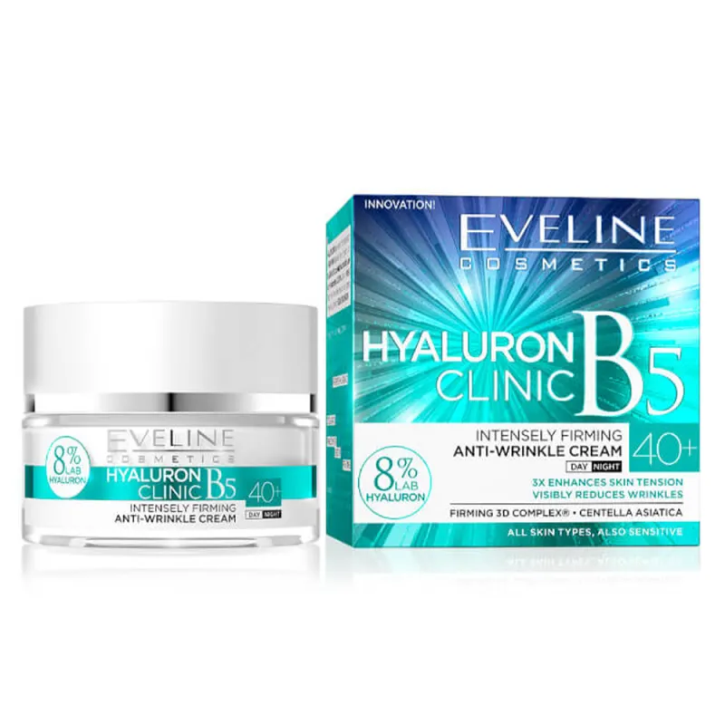 EVELINE Hyaluron Clinic B5 Intensely Firming Anti Wrinkle Cream 40+ (50ml) EVELINE Hyaluron Clinic B5 Intensely Firming Anti Wrinkle Cream 40+ (50ml)