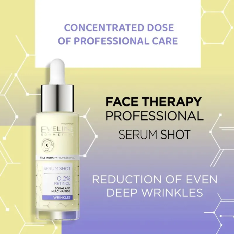 Eveline Serum Shot 0.2% Retinol | Αντιγηραντικό Serum Προσώπου με Ρετινόλη 30ml Eveline Serum Shot 0.2% Retinol | Αντιγηραντικό Serum Προσώπου με Ρετινόλη 30ml