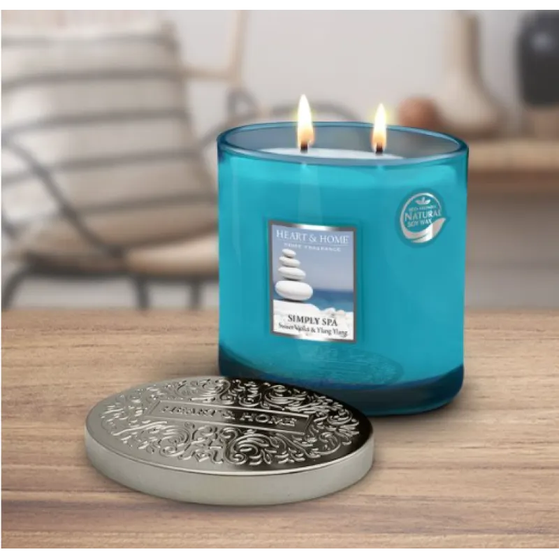Heart and Home Αρωματικό Κερί με Διπλό Φυτίλι 40h 230gr #Αίσθηση Spa Heart and Home Αρωματικό Κερί με Διπλό Φυτίλι 40h 230gr #Αίσθηση Spa
